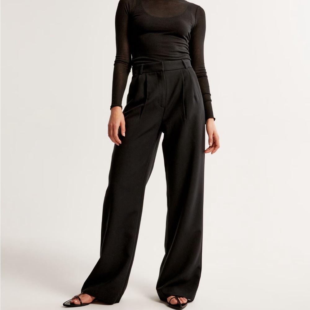 Abercrombie & Fitch Black Wide-Leg Jumpsuit